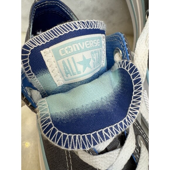 Converse All Star Lo Shoes, Double Tongue, Women's Size 6 Gray W/ Aqua Blue - Picture 2 of 11